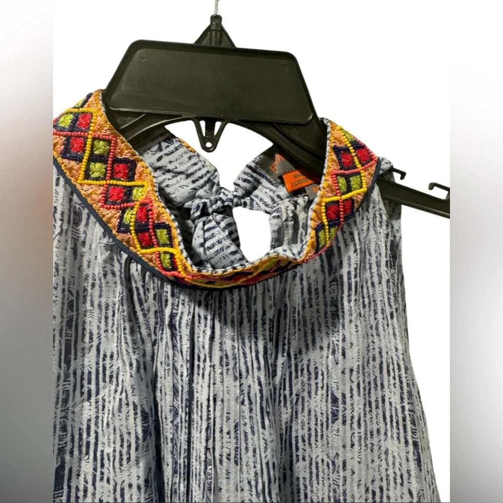 Anthropologie Bhanuni by Jyoti Embroidered and Beaded Halter Top Summer Wear - Picture 5 of 8